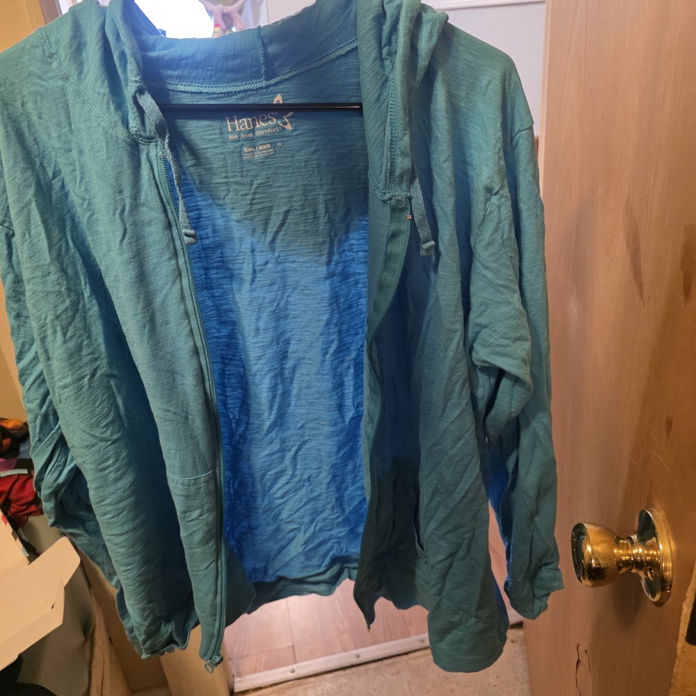 Hanes Women's Teal Hooded Jacket
